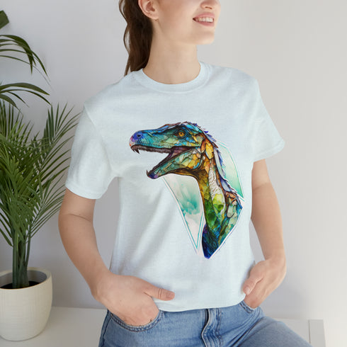 Stained Glass Velociraptor - Short Sleeve Tee